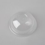 Plastmasas kupolveida vāciņi ar krustiņu salmiņam, caurspīdīgi, ø95mm, PET, iepak 50gab.