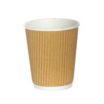 Papīra glāzes 250ml ar dubulto sieniņu, kraft, ø80mm
