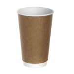 Papīra glāzes 400ml ar dubulto sieniņu, kraft, ø90mm
