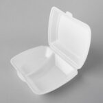 Plastmasas divdaļīgās termo kārbas 245x210x72mm, baltas, EPS, iepakojumā 100gab.