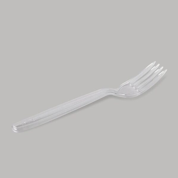 Plastmasas dakšas 18,5cm, caurspīdīgas, PS, iepakojumā 50gab.