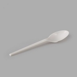 12580PLA.jpg Bioplastmasas ēdamkarotes 16.3cm, baltas, CPLA, iepakojumā 50gab. - Image 1