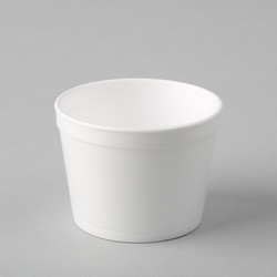 12F351P.jpg Plastmasas termo trauki 350ml, balti, EPS, iepakojumā 25gab. - Image 1